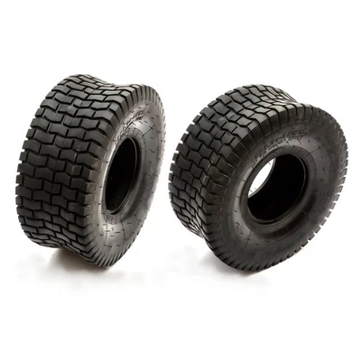 PETROLSCOOTER 2x Tyre 15x6.00-6 Ride On Lawn Mower Grass Safe Chevron Turf Tread 6 Inch 4PLY