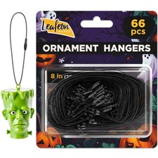 66 PCS Christmas Tree Ornament Hooks Black Durable Hangers String Snap Wire