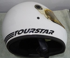 VINTAGE BELL TOURSTAR MOTORCYCLE HELMET 1980 W/ BELL VISOR EUC 7 3/4"