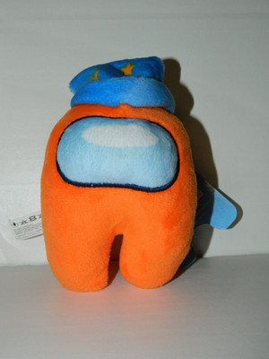 NWT Toikido Among Us Plushies Toy Plush Figure Orange w/ Blue Stars Hat