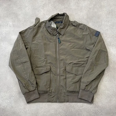 Tommy Hilfiger Bomber Jacket homme moyen utilitaire militaire bombardier, vert - Photo 1/4