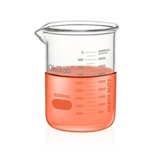 5000mL Glass Beaker, Low Form, Graduated 3.3 Borosilicate Glass Beakers for L...
