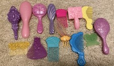 Barbie doll hair brushes combs heart butterfly variety lot EUC combined shipping