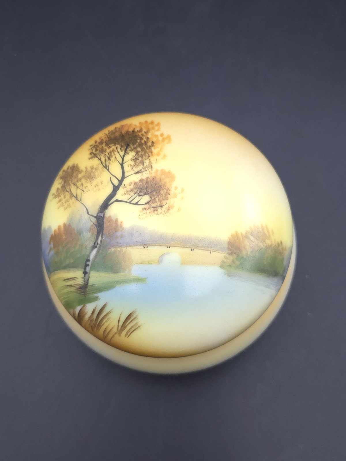 Noritake Porcelain Hand Painted Gold Gilded Yellow Trinket Box