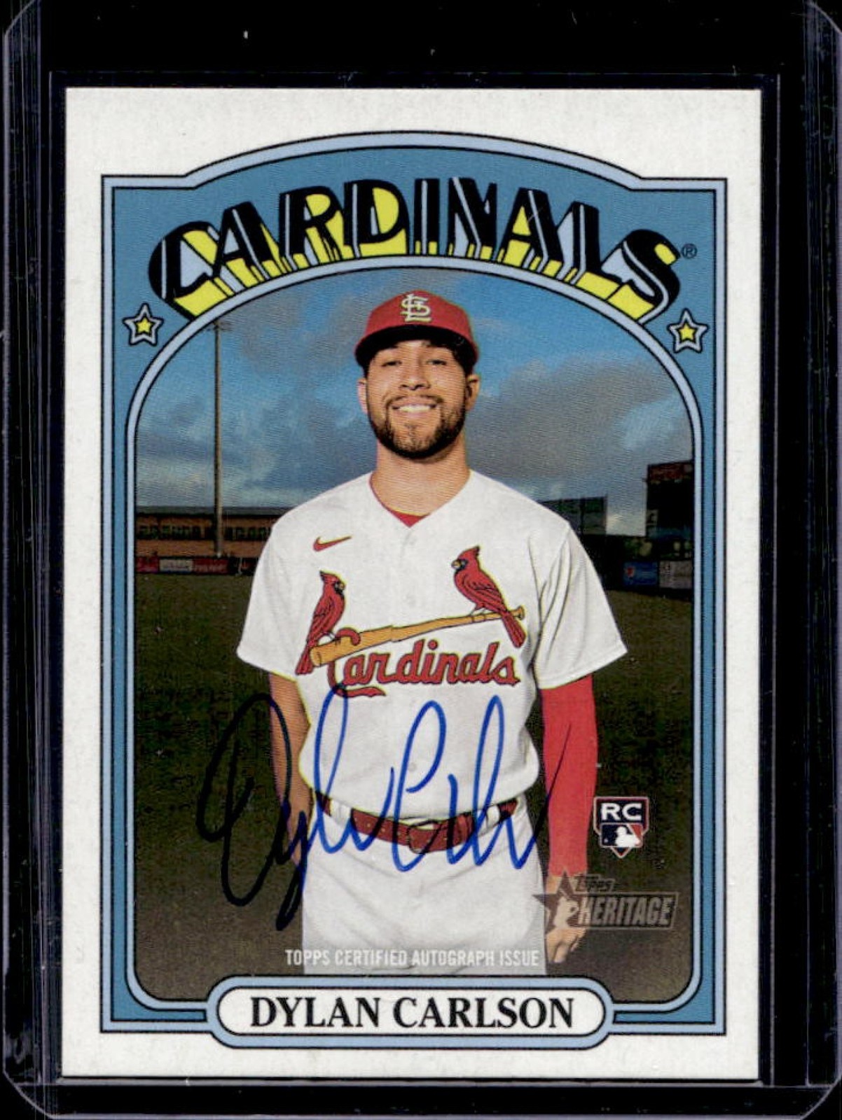 2021 Topps Heritage Dylan Carlson Real One Auto RC Rookie #ROA-DC Cardinals