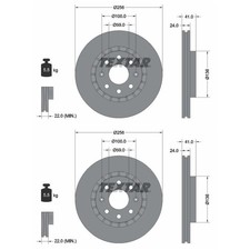 2x TEXTAR BREMSSCHEIBEN 256mm AUßENBELÜFTET VORNE passend für CHEVROLET AVEO |