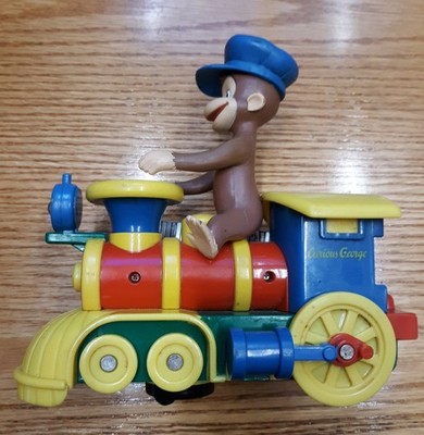 Vintage 2006  Curious George Bump & Go Train Toy Lights/Sounds No Motion READ