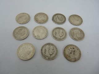 Konvolut 11 Stück 1 Kronen Silber Franz Joseph