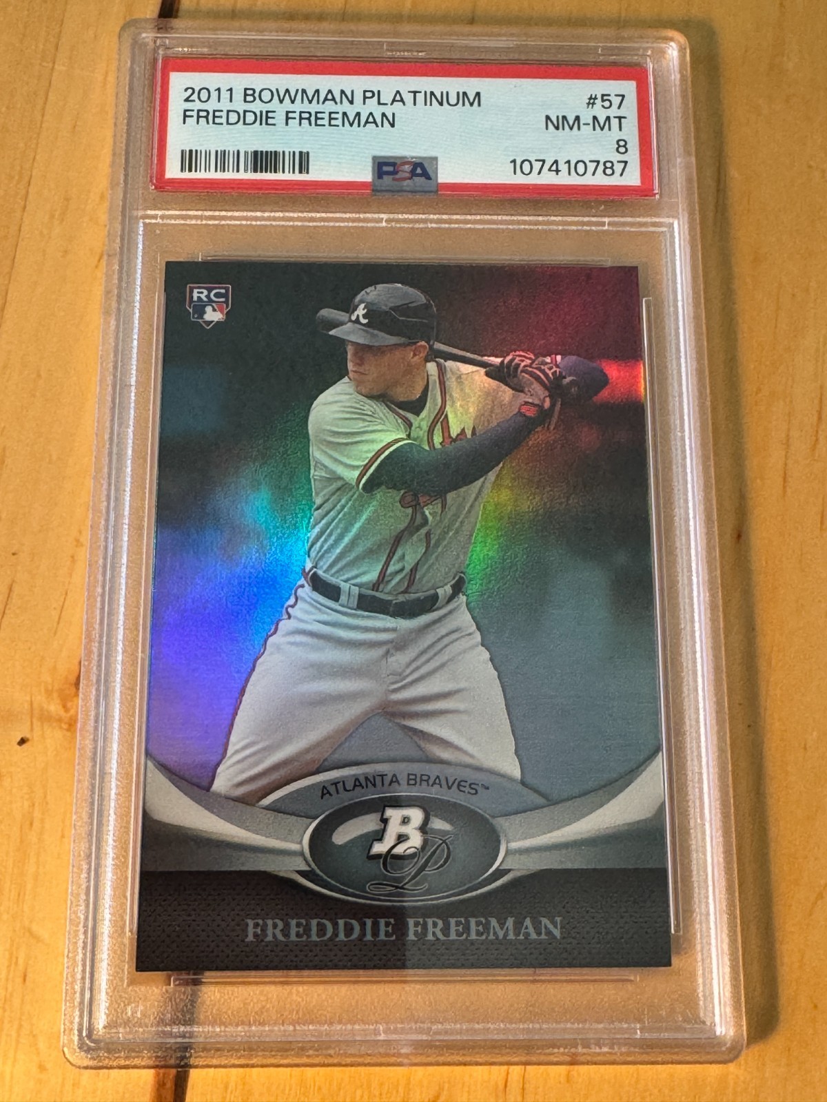 Freddie Freeman 2011 Bowman Platinum #57 Rookie RC PSA 8 Beauty Braves view 1