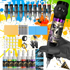 GoldPlume Wireless Rotary Tattoo Pen Kit, 1100mAh Battery, Digital LCD Screen