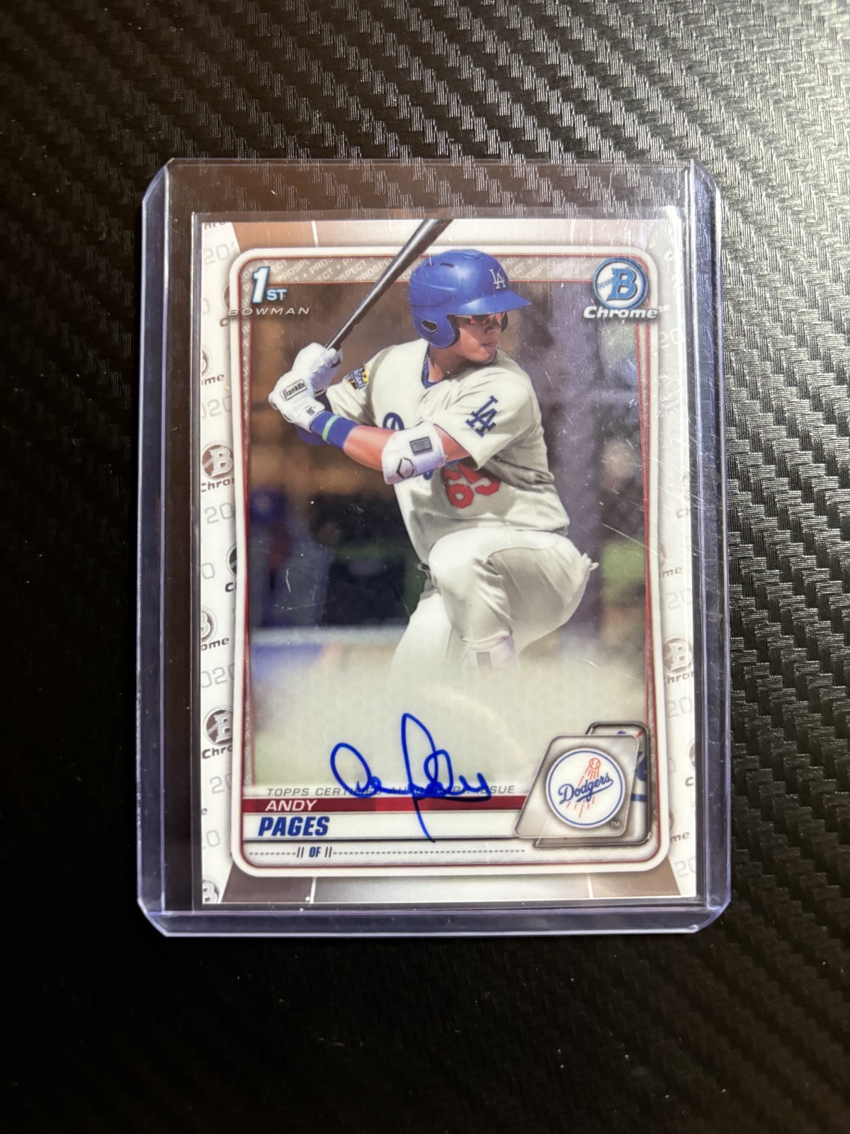 2020 Bowman Chrome Andy Pages Prospects Autographs #CPA-AP (AU, RC) Dodgers