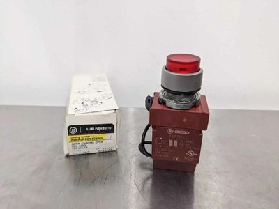 General Electric P9MPLRSDN30NHJI Illuminated Red Push Button Satin Chrome Operat