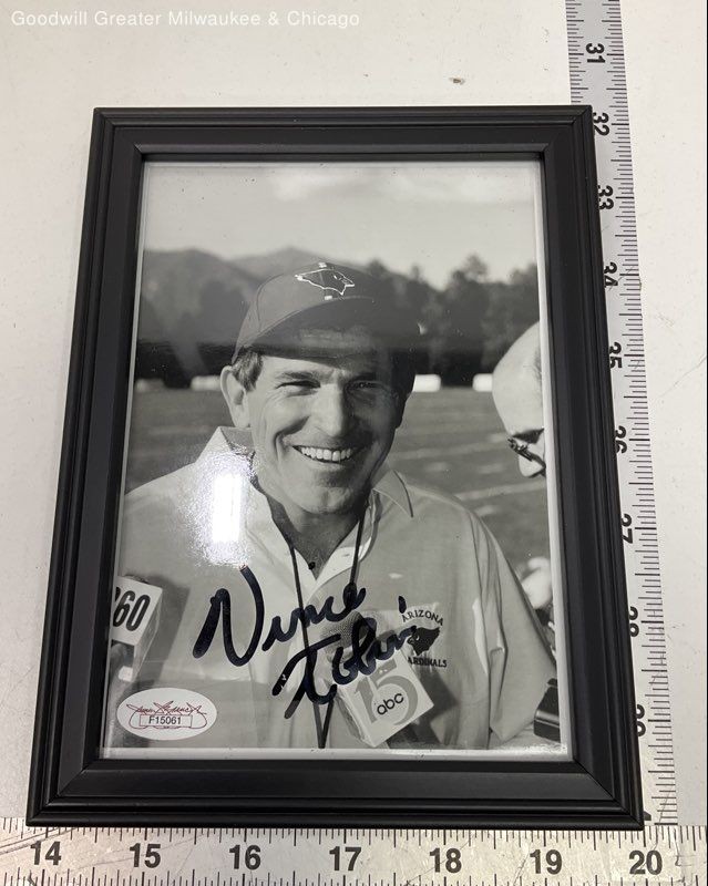 Signed Vince Tobin Arizona Cardinals Coach Photograph Framed