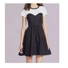 kate spade new york Gable Dress 14 Black/Ivory Fit Flare EUC