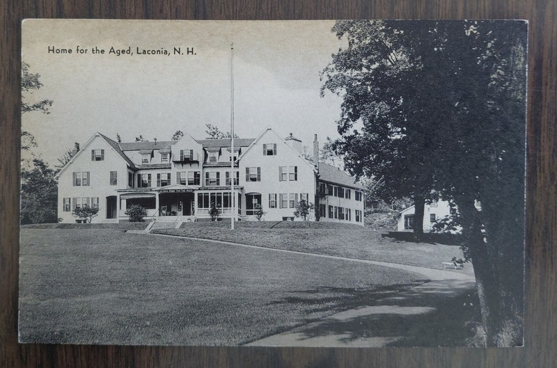 Laconia New Hampshire Home For The Aged Vintage Litho Postcard Meriden Gravure 