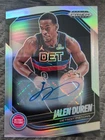 Jalen Duren Autograph — Silver Prizm — 2024-25 Panini Prizm Black — Pistons