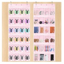 2 Pack Classroom Headphone Storage Organizer, Over The Door Hanging Pocket Ch...