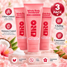 3 PACK URO Whole Body Deodorant Odor Control Moisture Control Anti Chafing