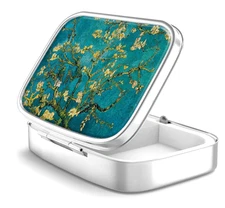 Pill Box 2 Compartment Medicine Pill Case Portable Pill Box for Pocket Purse