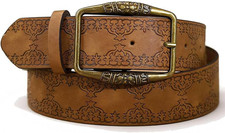 Cowboys Western Belt for Women Men Heart Buckle Y2K Cowgirls Leather Belt for Je