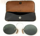 Antique Silver Tone NEZ PINCEG Dark Green Lenes EYEGLASSES with Unique Case — photo 4