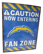 Los Angeles Chargers Fan Zone Tin Sign wall decor 12.5" x 16" Made in USA