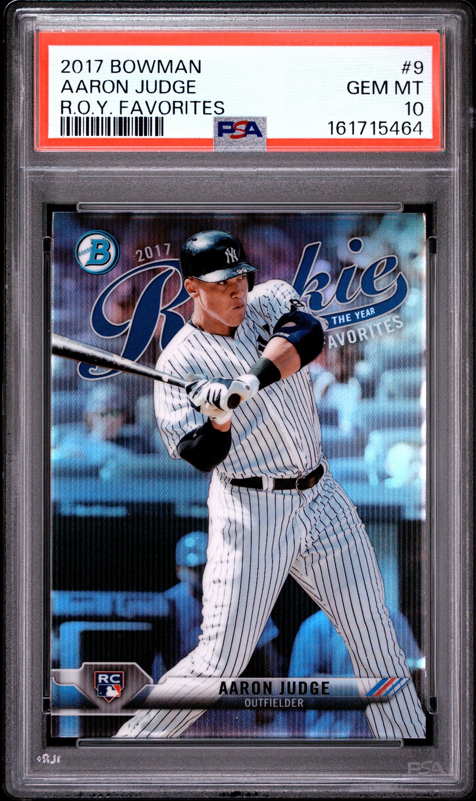 2017 BOWMAN ROOKIE OF THE YEAR ROY FAVORITES #9 AARON JUDGE ROOKIE RC PSA 10