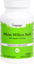 Vitacost White Willow Bark -- 800 mg per serving - 100 Capsules, Exp: 2/2028