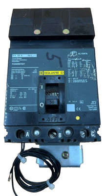 SQD FA340501021 Circuit Breaker 50A 3P 480V 3PH I-Line Used