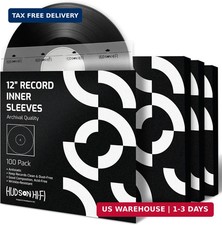 Hudson Hi-Fi Anti-Static Vinyl Record Sleeves - Durable Clear Disc Sleeves- Prot