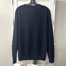 Banana Republic 100 Extra Fine Italian Merino Wool Sweater Mens M Navy Blue