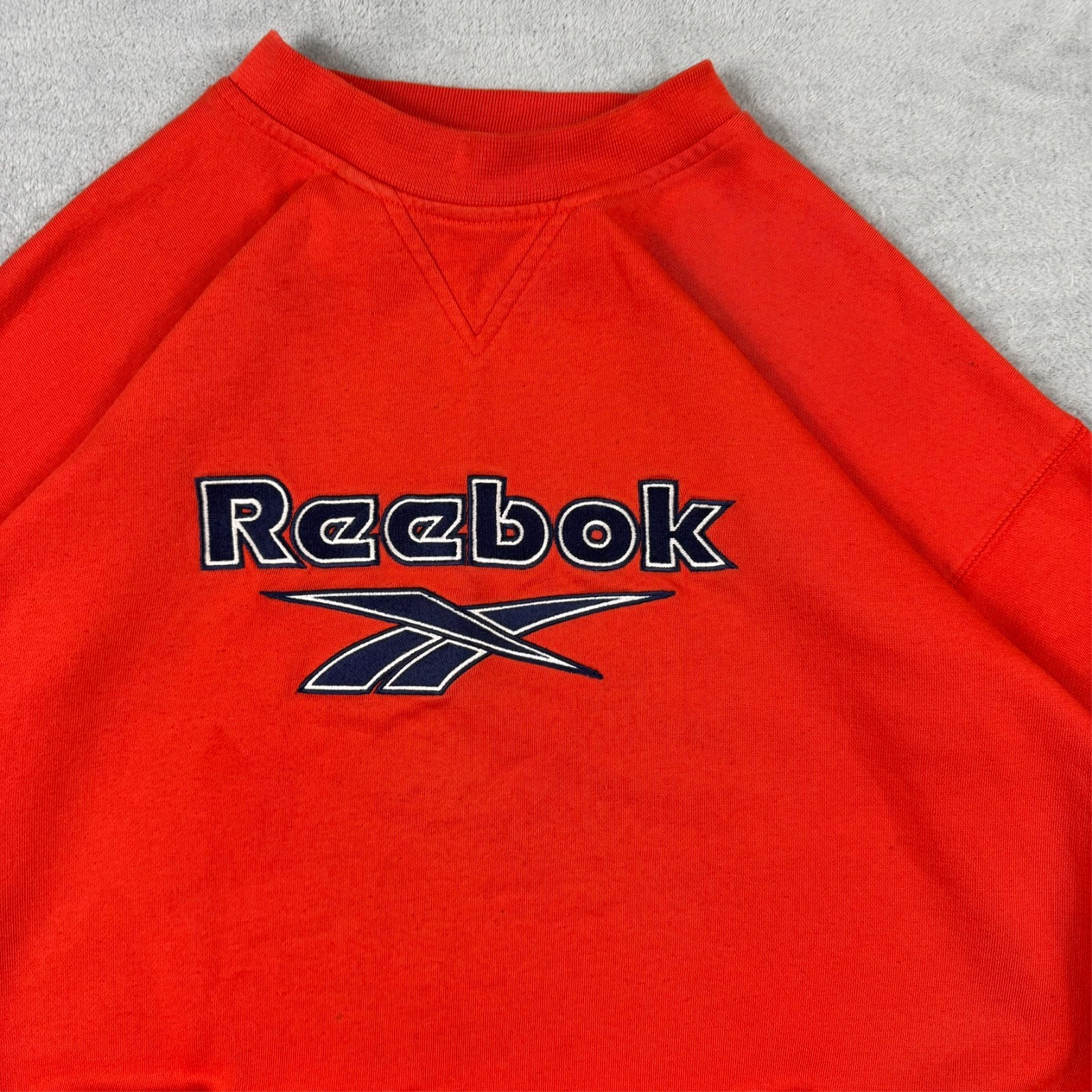 Vintage Reebok Essentials 1990's Red Spellout Oversized Large Sweatshirt image 4