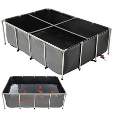 Uimoso Canvas Fish Pond with Viewing Panel, Above Ground Koi Tank, 1781.3 L