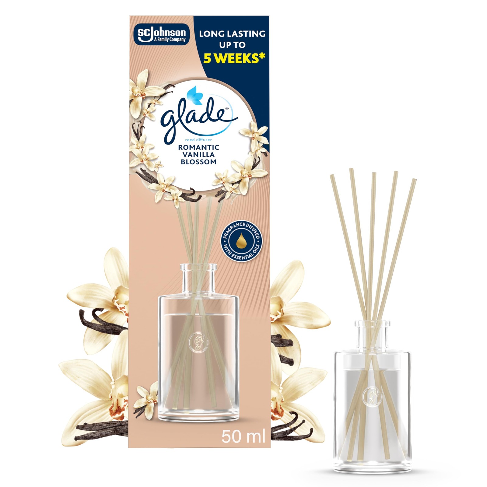 Reed Diffuser, Home Fragrance Infused with Essential Oils, Room Air Freshener...