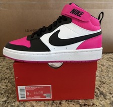Nike Court Borough Mid 2 Black Pink Sneakers, Youth Size 5 y HV0933-100
