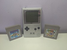 Nintendo Game Boy Pocket Silver Console MGB-001 Retro Handheld & 2 Mario Games