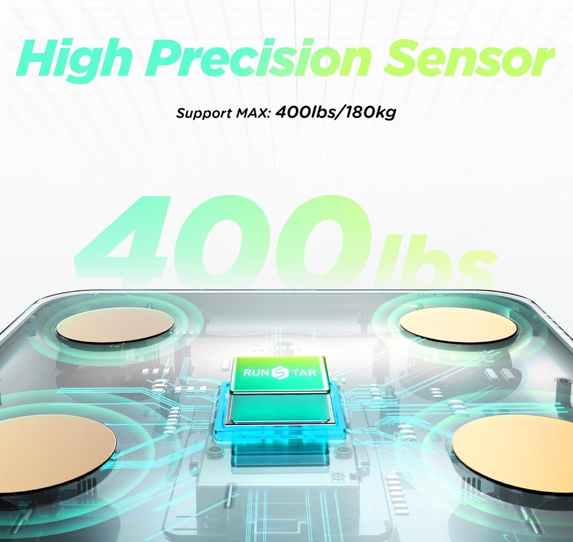 Runstar Scale For Body Weight And Fat Percentage, 8-Electrodes Precision Digital Sart Scale For - View #7