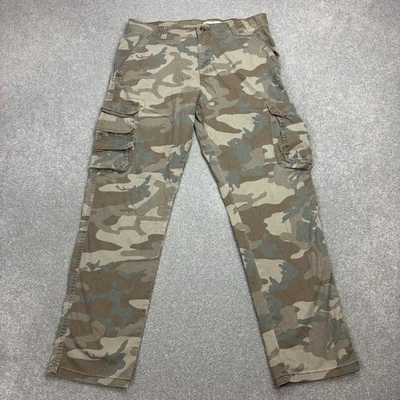Pantalon Wrangler adulte 34x30 marron cargo charpentier camouflage toile vête... - Photo 1/4