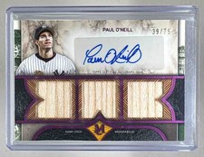 Paul O'Neill 2025 Topps Museum Collection Pink Sapphire Triple Patch Auto /75