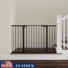 Safety Baby Gate Extra Wide Auto Close One Hand Release Pressure Mounted New