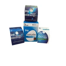 Leggs Sheer Energy Control Top Pantyhose Size B Suntan White 6 pairs