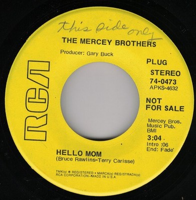 Mercey Brothers - Hello Mom / Swamp Picker - Used Vinyl Recor - Promo - G8100z