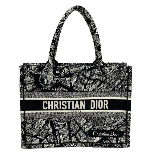 Christian Dior Book Tote Canvas Black Women's Bag #OTB3234