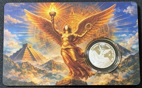 2026 1.5 Gram .999 Silver Proof Mexico Libertad Trib Round In Capsule Assay Card