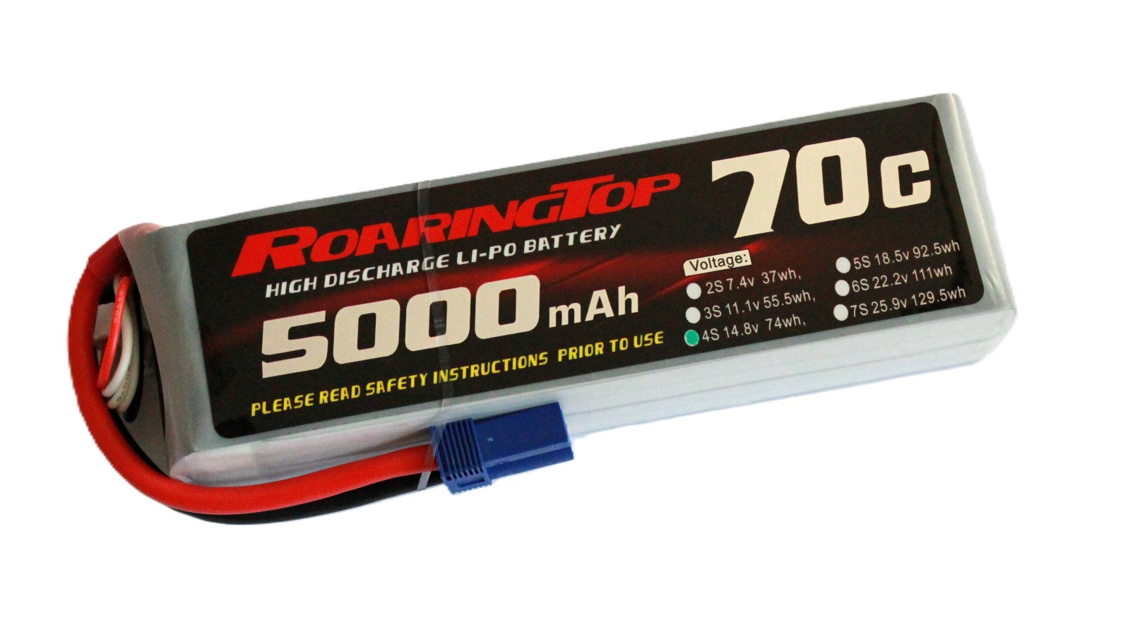 RoaringTop LiPo Battery Pack 70C 5000mAh 4S 14.8V with EC5 P