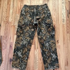 Vtg Mossy Oak Fall Foliage Cargo Pants Chamois Camo Hunting 80s 90s Mens MED USA