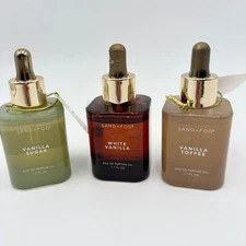 SAND + FOG Eau de Parfum Oil 1.7oz 3 Scents Vanilla Sugar White Vanilla Toffee
