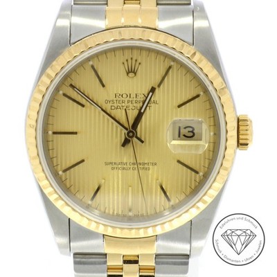 Rolex Datejust 36 mm 16233 Fullset Stahl Gold LC 100 Uhr Linen Dial xxyy