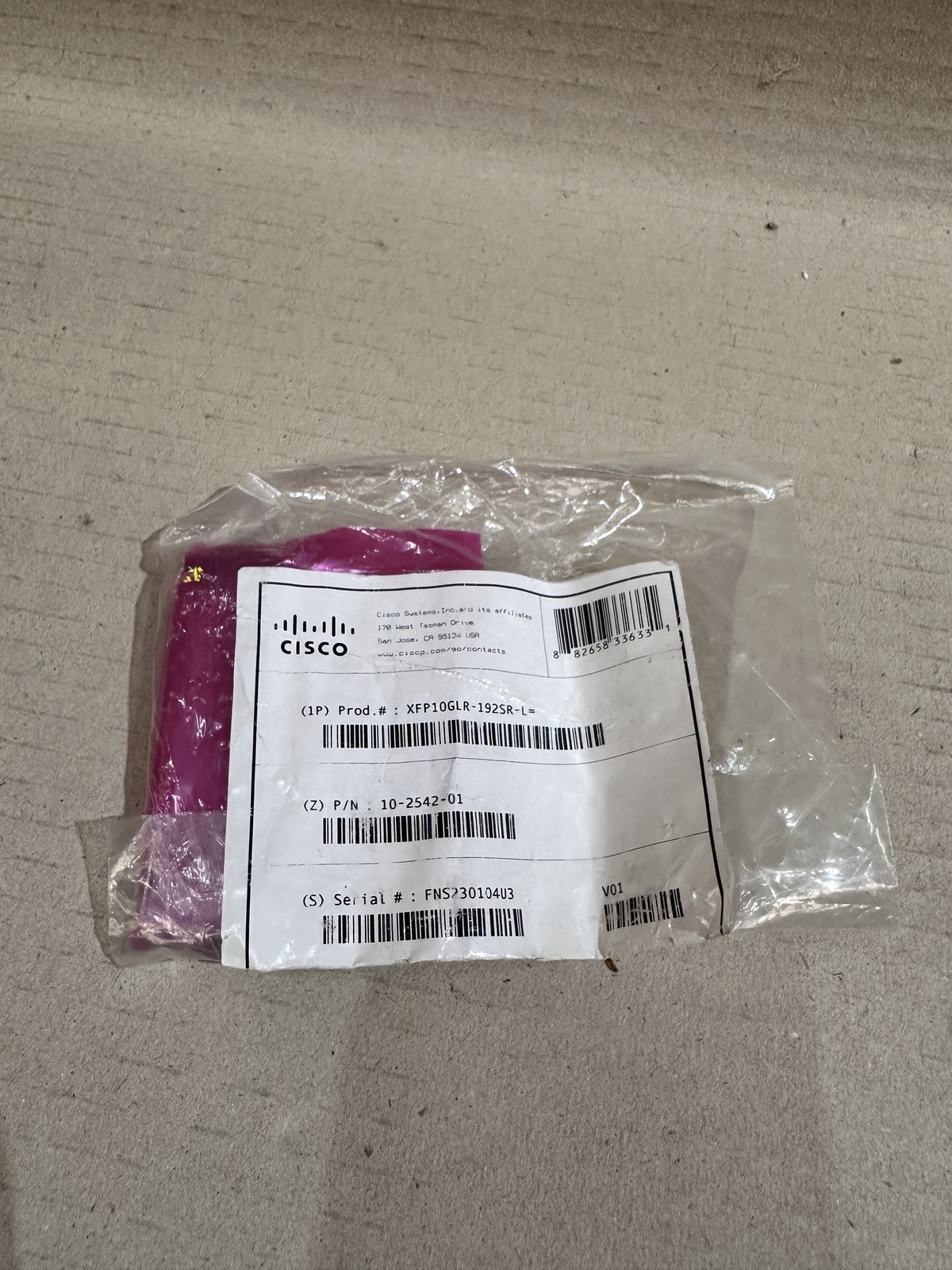 Module Cisco XFP10GLR-192SR-L liaison fibre optique 10GbE longue distance