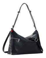 Desigual Half Logo Leiria 2.0 Shoulder Bag Schultertasche Tasche Black Schwarz